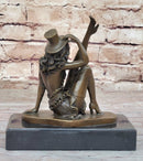Sexy Burlesque Dancer Bronze Sculpture Art Deco Marble