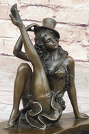 Sexy Burlesque Dancer Bronze Sculpture Art Deco Marble