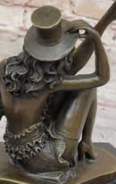 Sexy Burlesque Dancer Bronze Sculpture Art Deco Marble