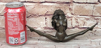 Erotic Nude Bronze Bondage Figurine Sculpture Girl Bound w/ Legs Spread Original Patoue 5" x 8"