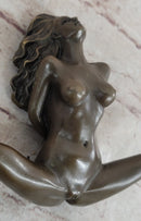 Erotic Nude Bronze Bondage Figurine Sculpture Girl Bound w/ Legs Spread Original Patoue 5" x 8"