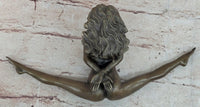 Erotic Nude Bronze Bondage Figurine Sculpture Girl Bound w/ Legs Spread Original Patoue 5" x 8"