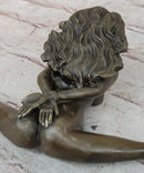 Erotic Nude Bronze Bondage Figurine Sculpture Girl Bound w/ Legs Spread Original Patoue 5" x 8"