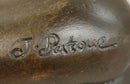 Erotic Bronze Figurine Sculpture Girl Bound Wrists to Ankles Collectible Original Art 3" x 5"
