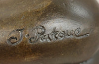 Erotic Bronze Figurine Sculpture Girl Bound Wrists to Ankles Collectible Original Art 3" x 5"