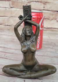 SEX SLAVE BONDAGE GIRL NUDE BRONZE SCULPTURE STATUE ART FIGURE FIGURINE HOT CAST 6" x 4"