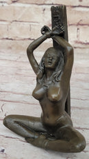 SEX SLAVE BONDAGE GIRL NUDE BRONZE SCULPTURE STATUE ART FIGURE FIGURINE HOT CAST 6" x 4"