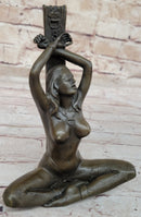 SEX SLAVE BONDAGE GIRL NUDE BRONZE SCULPTURE STATUE ART FIGURE FIGURINE HOT CAST 6" x 4"