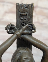 SEX SLAVE BONDAGE GIRL NUDE BRONZE SCULPTURE STATUE ART FIGURE FIGURINE HOT CAST 6" x 4"