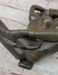 SEX SLAVE BONDAGE GIRL NUDE BRONZE SCULPTURE STATUE ART FIGURE FIGURINE HOT CAST 6" x 4"