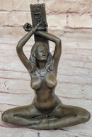 SEX SLAVE BONDAGE GIRL NUDE BRONZE SCULPTURE STATUE ART FIGURE FIGURINE HOT CAST 6" x 4"