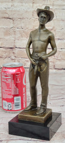Gay Cowboy Assless Chaps Erotic Art Statue Sculpture Modern Signed Patoue 11" x 4"