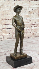 Gay Cowboy Assless Chaps Erotic Art Statue Sculpture Modern Signed Patoue 11" x 4"