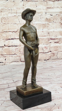 Gay Cowboy Assless Chaps Erotic Art Statue Sculpture Modern Signed Patoue 11" x 4"