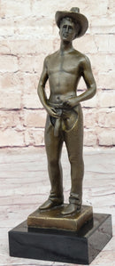 Gay Cowboy Assless Chaps Erotic Art Statue Sculpture Modern Signed Patoue 11" x 4"