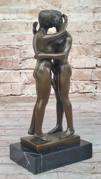 Collector Edition Nude Men Gay Art First Kiss Bronze Sculpture Signed Original Art ST-021