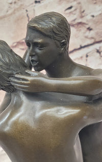 Collector Edition Nude Men Gay Art First Kiss Bronze Sculpture Signed Original Art ST-021