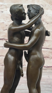 Collector Edition Nude Men Gay Art First Kiss Bronze Sculpture Signed Original Art ST-021