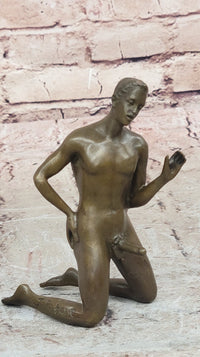 Two Piece Erotic Bronze Set Couple Sex Intercourse Sculpture 5" x 9"