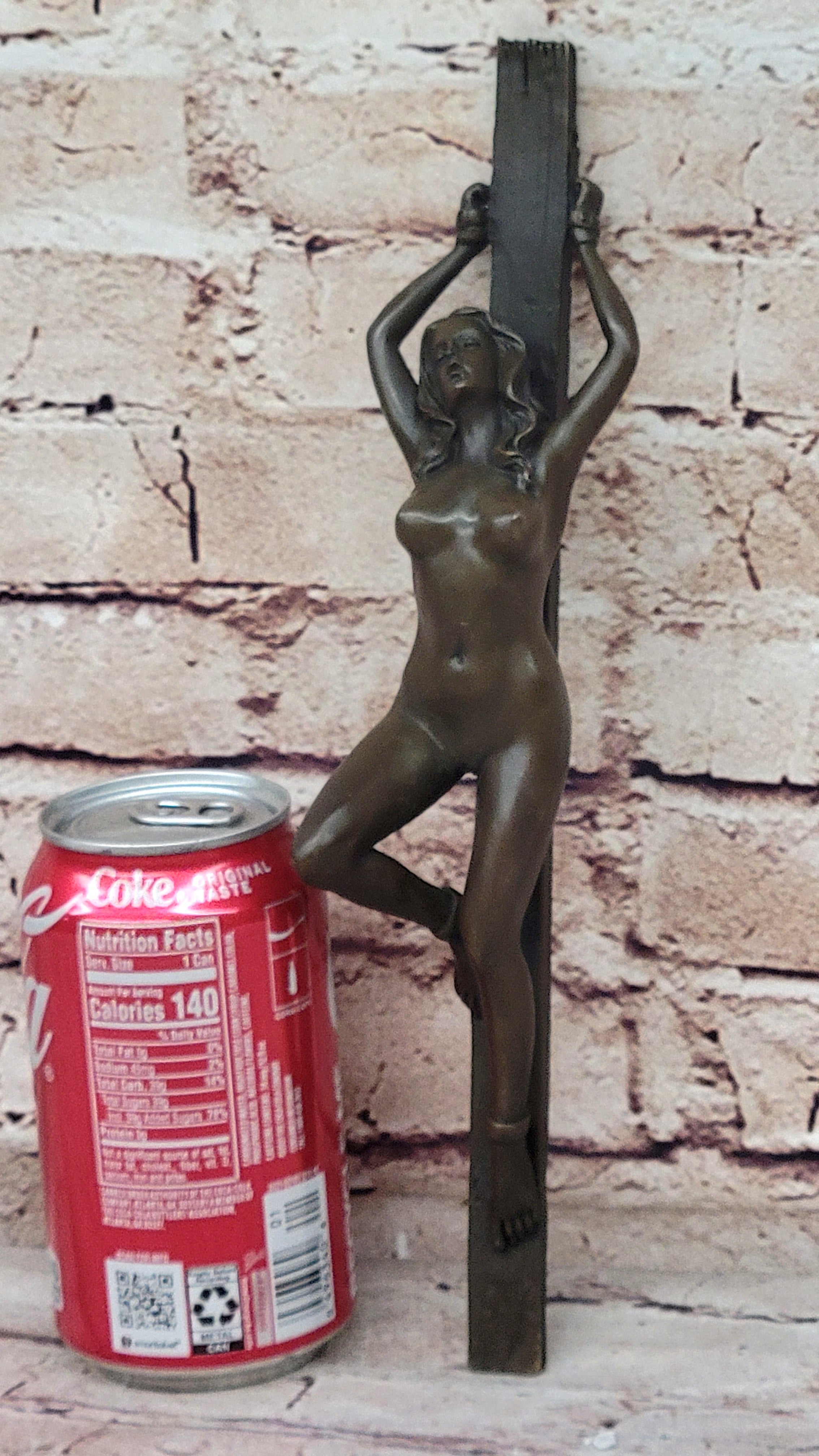 Bound Nude Female Bronze Wall Sculpture – Erotic Art by Patoue