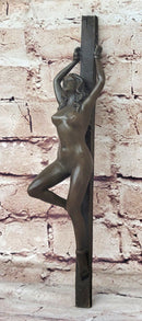 Bound Nude Female Bronze Wall Sculpture – Erotic Art by Patoue