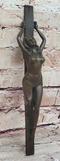 Bound Nude Female Bronze Wall Sculpture – Erotic Art by Patoue