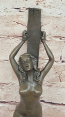 Bound Nude Female Bronze Wall Sculpture – Erotic Art by Patoue