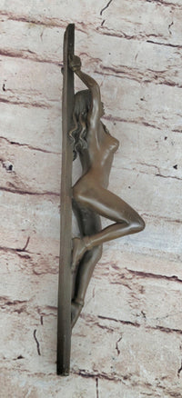 Bound Nude Female Bronze Wall Sculpture – Erotic Art by Patoue