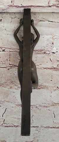 Bound Nude Female Bronze Wall Sculpture – Erotic Art by Patoue