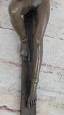 Bound Nude Female Bronze Wall Sculpture – Erotic Art by Patoue