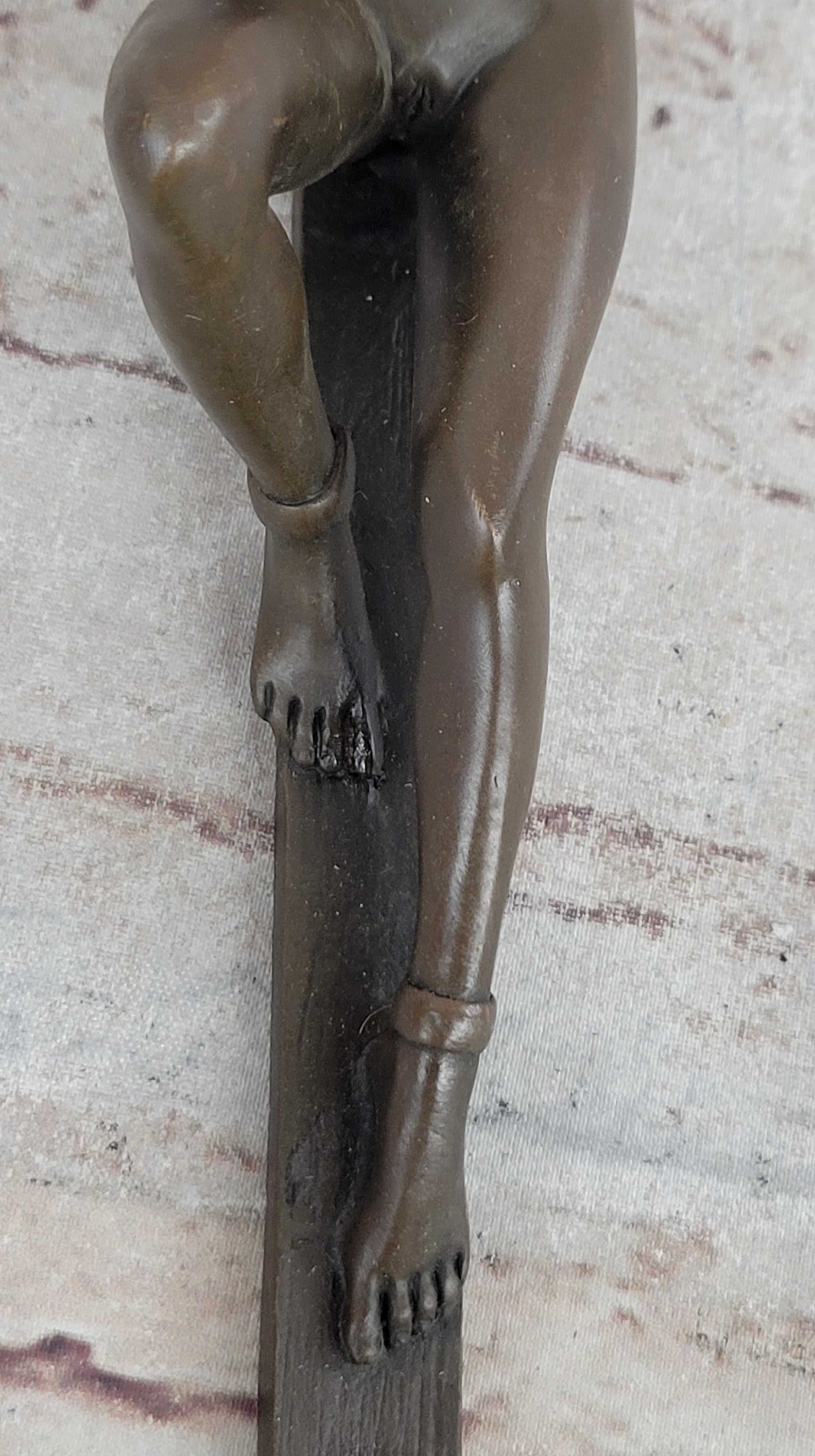 Bound Nude Female Bronze Wall Sculpture – Erotic Art by Patoue