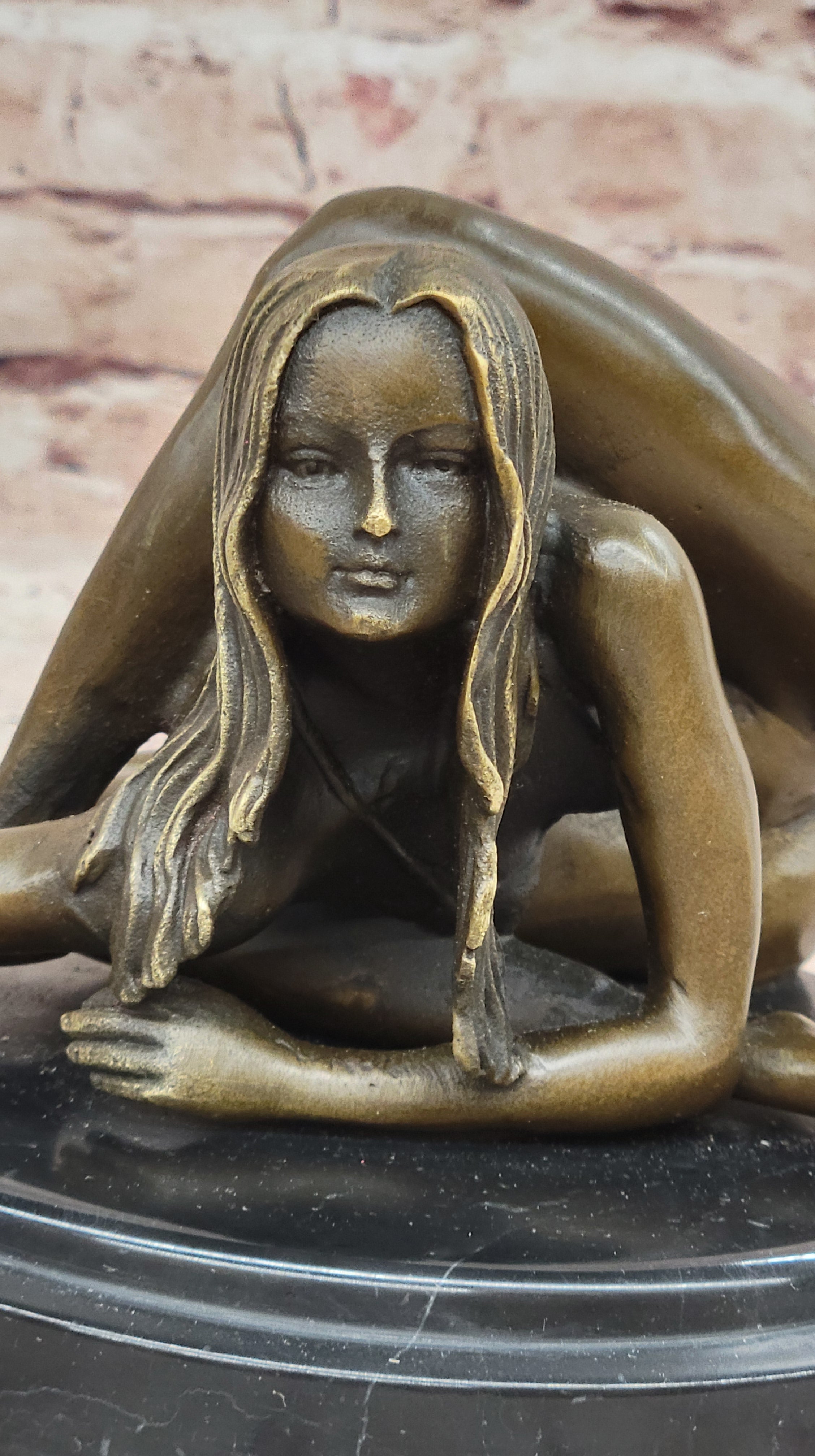 Contortionist Girl Athlete Yoga Bronze Sculpture 6"x 7"