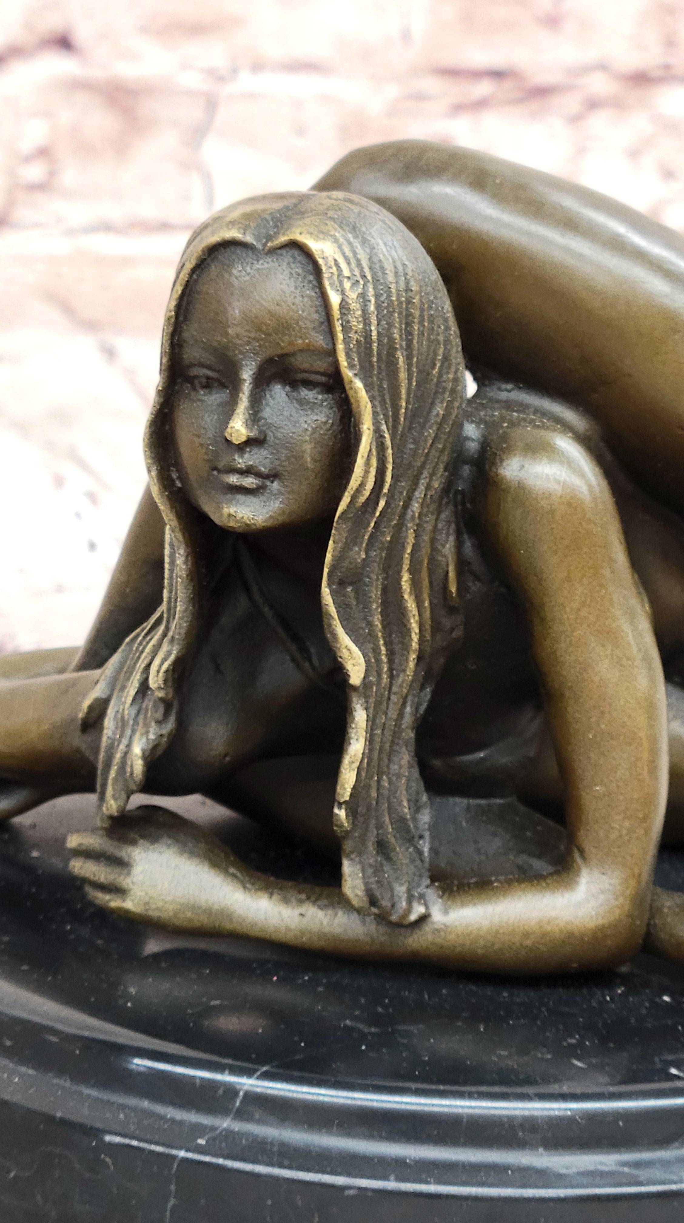 Contortionist Girl Athlete Yoga Bronze Sculpture 6"x 7"