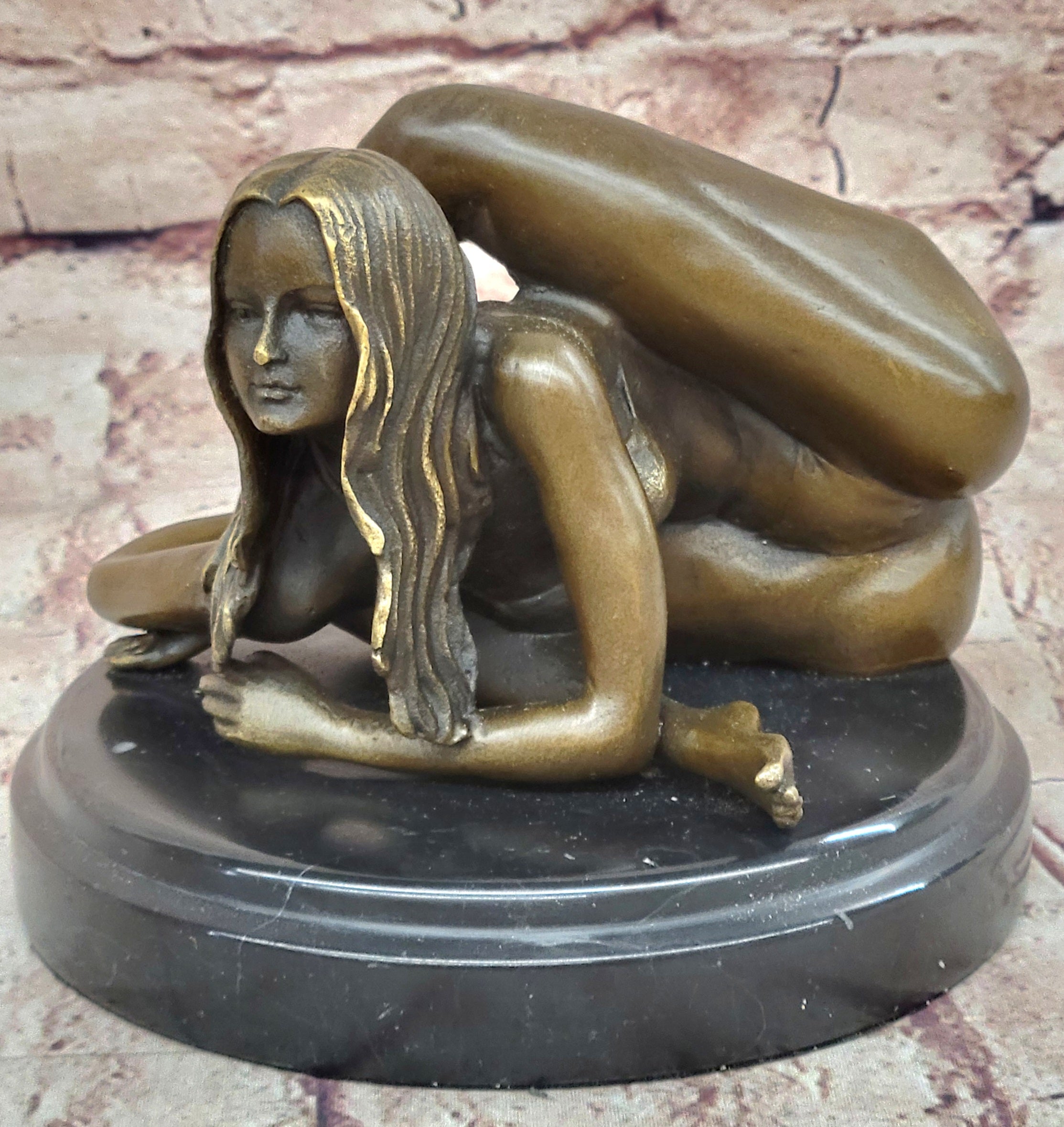 Contortionist Girl Athlete Yoga Bronze Sculpture 6"x 7"