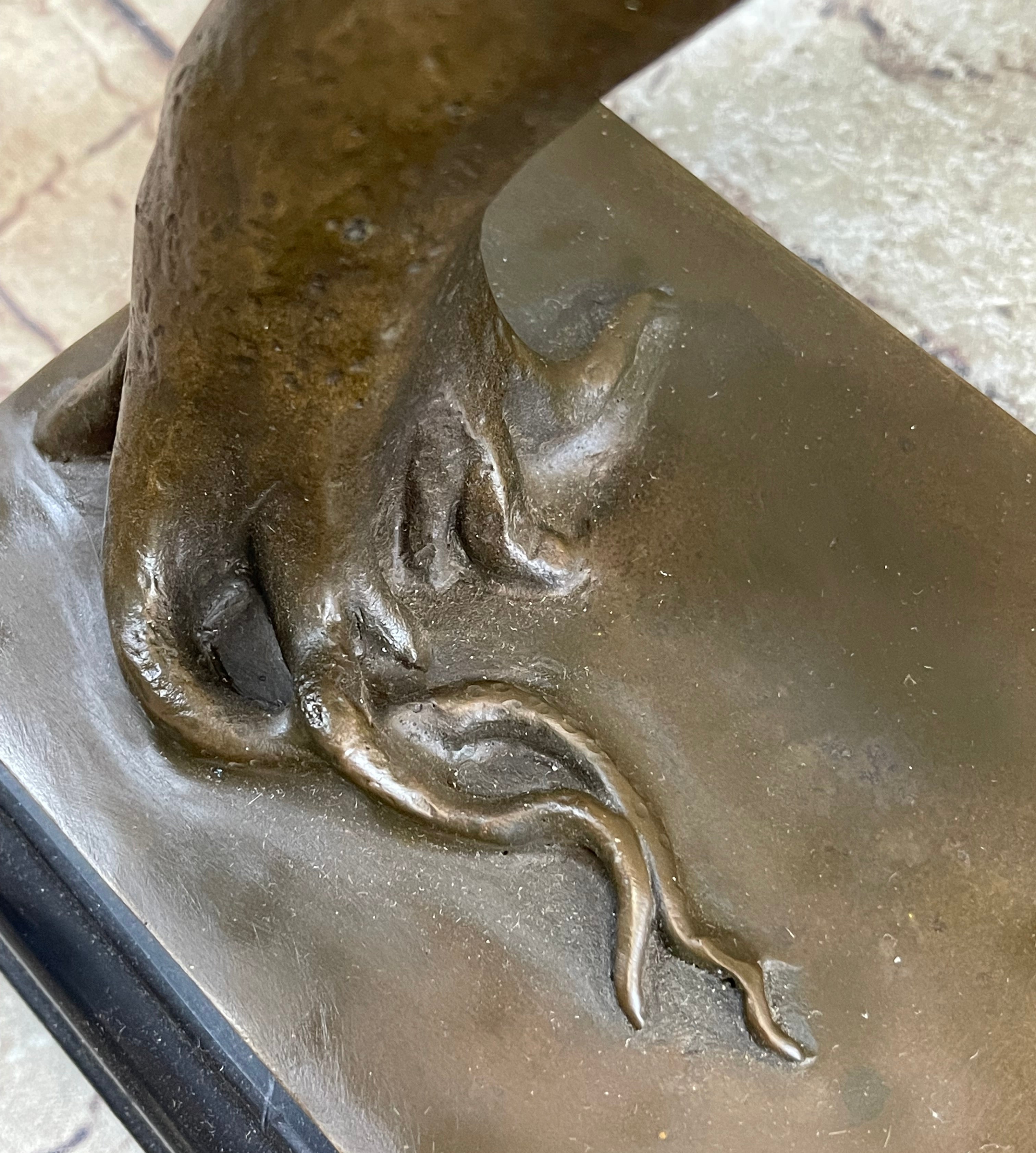 Bronze Surreal Melting Clock by Dali on Marble Base