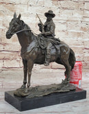 Bronze Remington Tribute Cowboy w/ Rifle Riding Horse 12" x 12"