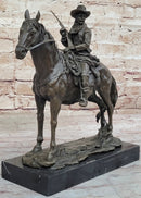 Bronze Remington Tribute Cowboy w/ Rifle Riding Horse 12" x 12"