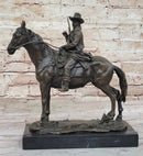 Bronze Remington Tribute Cowboy w/ Rifle Riding Horse 12" x 12"