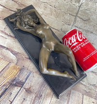 Erotic Mavchi Nude Woman Daydreaming Bronze Sculpture Art Deco