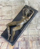 Erotic Mavchi Nude Woman Daydreaming Bronze Sculpture Art Deco