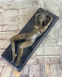 Erotic Mavchi Nude Woman Daydreaming Bronze Sculpture Art Deco