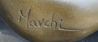 Erotic Mavchi Nude Woman Daydreaming Bronze Sculpture Art Deco