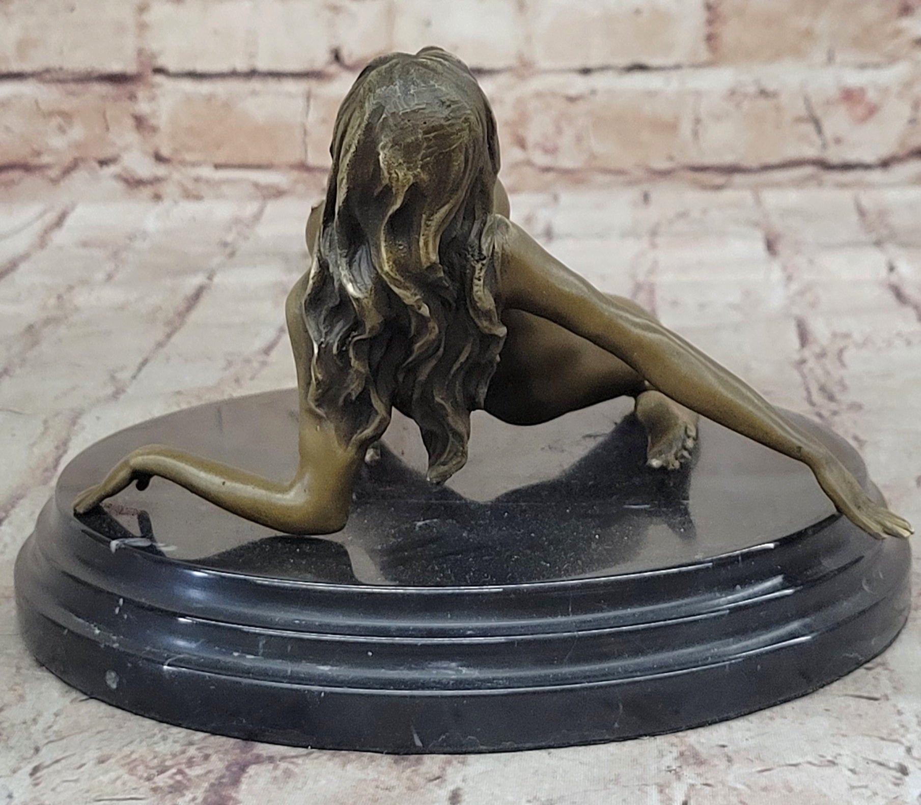 Erotic Sensual Nude Female Woman Mavchi Bronze Marble Statue Sculpture Sexy Art 6" x 8"