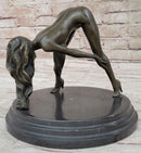 Signed Original Mavchi Nude Girl Erotic Bronze Sculpture Marble Base Figurine Figure 7" x 9"