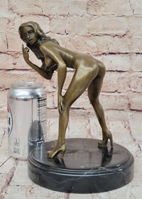 Erotic Bronze Sculpture Nude Female Looking Back by Mavchi