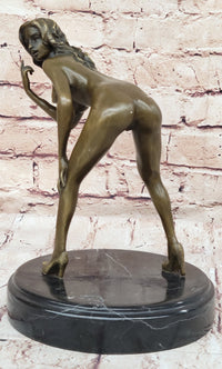 Erotic Bronze Sculpture Nude Female Looking Back by Mavchi