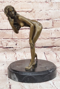 Erotic Bronze Sculpture Nude Female Looking Back by Mavchi