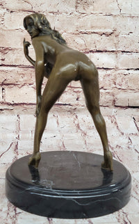 Erotic Bronze Sculpture Nude Female Looking Back by Mavchi