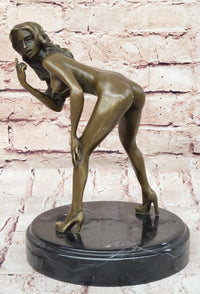 Erotic Bronze Sculpture Nude Female Looking Back by Mavchi