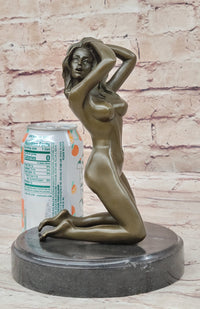 Erotic Nude Female Figurine Vouge Pose Bronze Sculpture Statue Modern Art Mavchi 9" x 6"